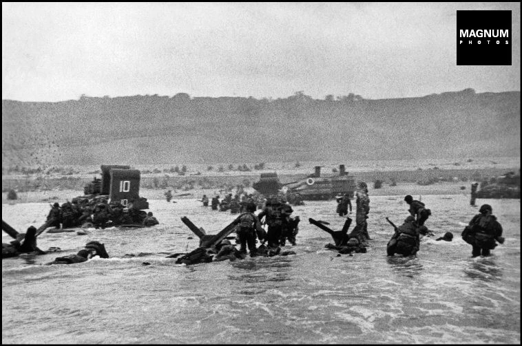 Robert Capa France: Normand June 6th 1944 US Troops Asault Omaha Beach